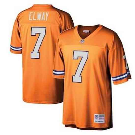 Men Broncos 7 Elway Throwback Orange  jersey